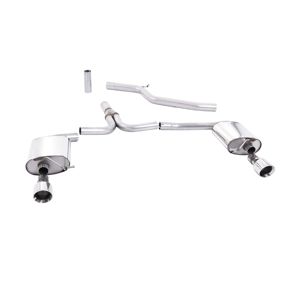 Milltek Cat Back Exhaust Audi A4 3.0 TDi B8 Quattro Saloon and Avant 08-11-Exhaust System-carbonizeduk