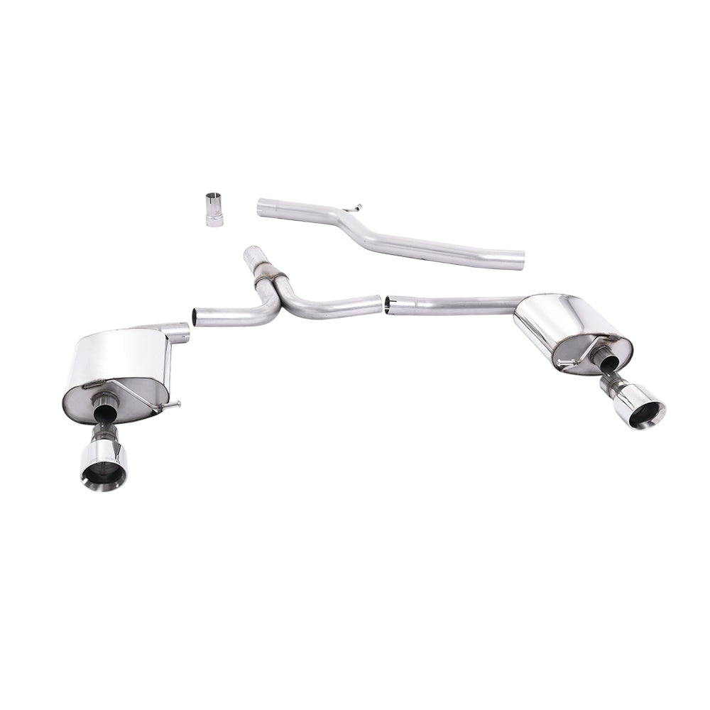 Milltek Cat Back Exhaust Audi A5 Coupe 2.0 TDi 07-25-Exhaust System-carbonizeduk