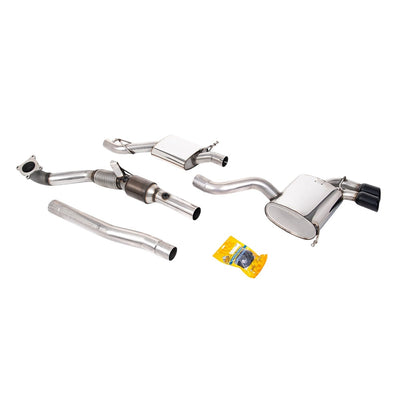 Milltek Turbo-back including Hi-Flow Sports Cat Exhaust Audi S3 2.0 T Quattro 3-Door 8P 06-12-Manifolds, Decats & Sports Cats-carbonizeduk