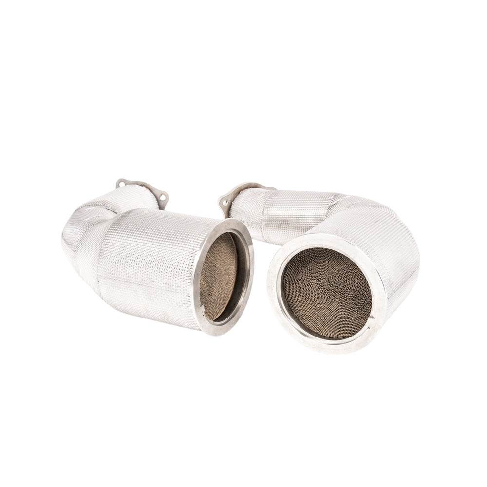 Milltek Large-bore Downpipes Exhaust Audi RS4 B9 2.9 V6 Turbo Avant (Non OPF/GPF Models) 18-25-Manifolds, Decats & Sports Cats-carbonizeduk