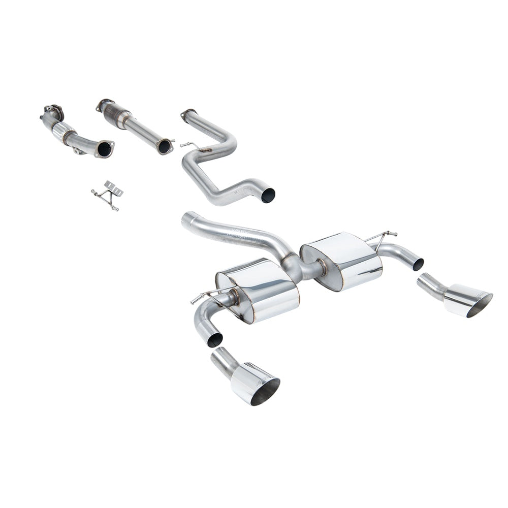 Milltek Turbo-back including Hi-Flow Sports Cat Exhaust Ford Focus Mk2 RS 2.5T 305PS 09-10-Manifolds, Decats & Sports Cats-carbonizeduk