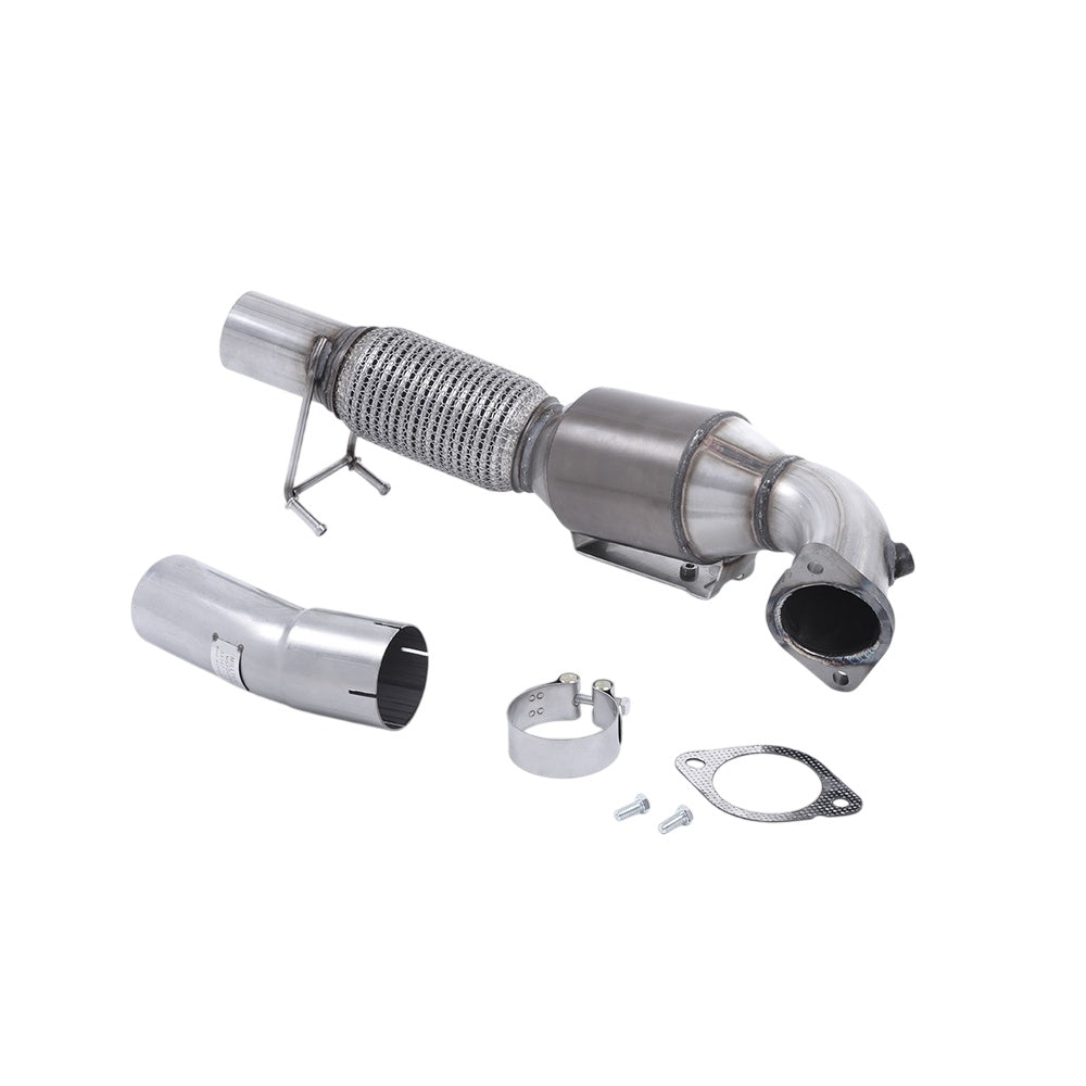 Milltek Large Bore Downpipe and Hi-Flow Sports Cat Exhaust Ford Focus Mk3 RS 2.3 EcoBoost 4WD 5-Door Hatchback 16-18-Manifolds, Decats & Sports Cats-carbonizeduk