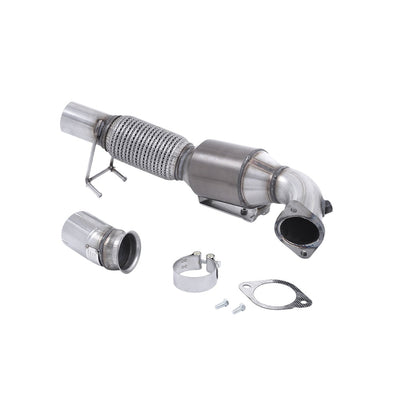 Milltek Large Bore Downpipe and Hi-Flow Sports Cat Exhaust Ford Focus Mk3 RS 2.3 EcoBoost 4WD 5-Door Hatchback 16-18-Manifolds, Decats & Sports Cats-carbonizeduk