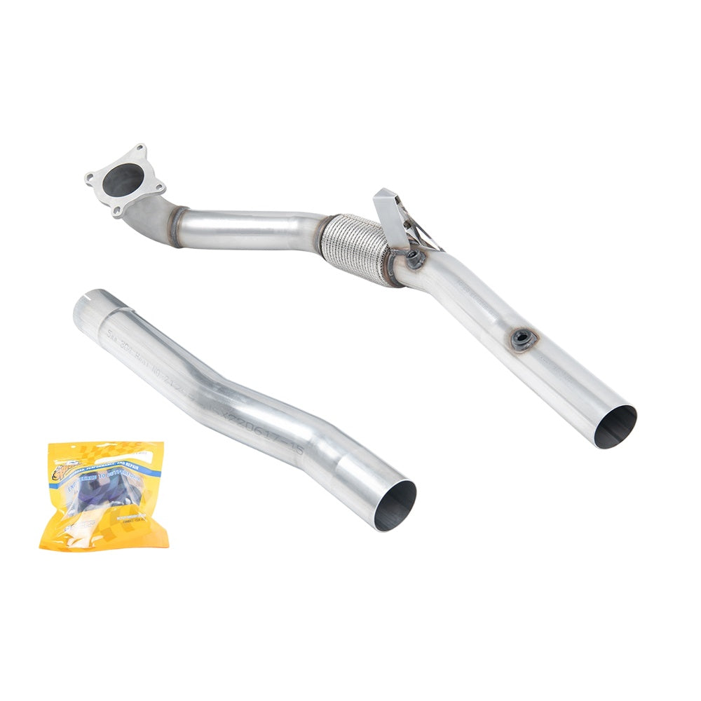 Milltek Large-bore Downpipe and De-cat Exhaust Seat Leon Cupra R 2.0 TSI 265PS 10-12-Manifolds, Decats & Sports Cats-carbonizeduk