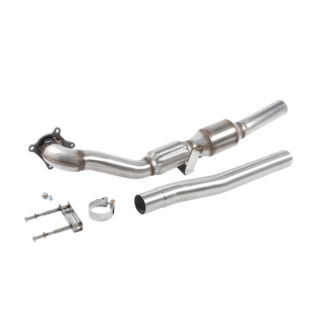 Milltek Large Bore Downpipe and Hi-Flow Sports Cat Exhaust Seat Leon Cupra R 2.0 TSI 265PS 10-12-Manifolds, Decats & Sports Cats-carbonizeduk