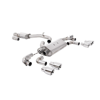 Milltek Cat Back Exhaust Volkswagen Golf Mk7.5 R 2.0 TSI 300PS (GPF Equipped Models Only) 80mm Race Systems 19-22-Exhaust System-carbonizeduk