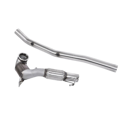 Milltek Large Bore Downpipe and Hi-Flow Sports Cat Exhaust Audi S3 2.0 TFSi Quattro Saloon / Sedan 310PS 8Y (North American / Non-OPF Models Only) 22-25-Manifolds, Decats & Sports Cats-carbonizeduk