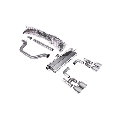Milltek Cat Back Exhaust Volkswagen Golf Mk8 GTi (Golf R Style Quad Outlet Systems 245ps Non-GPF / North American Models Only) 21-25-Exhaust System-carbonizeduk