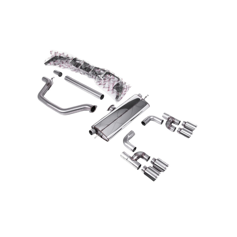 Milltek Cat Back Exhaust Volkswagen Golf Mk8 GTi (Golf R Style Quad Outlet Systems 245ps Non-GPF / North American Models Only) 21-25-Exhaust System-carbonizeduk