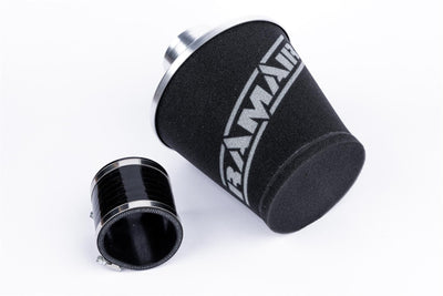 Ramair Foam Jet Stream Medium Cone Air Filter 80mm (3.1inch) OD Silver with Silicone Coupler-Filters-carbonizeduk