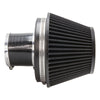 Ramair Pleated 80mm (3.1inch) ID Neck Medium Cone Air Filter with Velocity Stack and Coupling-Filters-carbonizeduk