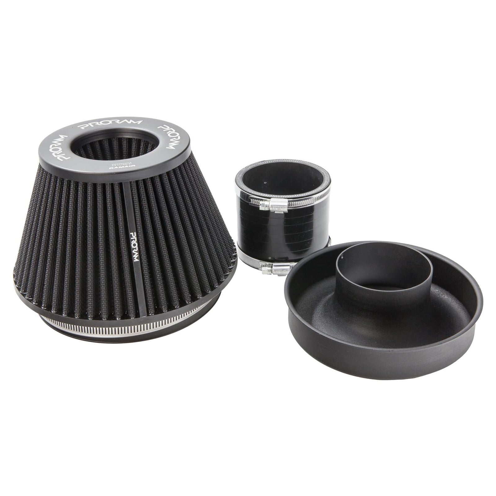 Ramair Pleated 70mm (2.75inch) ID Neck Medium Cone Air Filter with Velocity Stack and Coupling-Filters-carbonizeduk