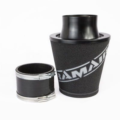 Ramair Foam Jet Stream Medium Cone Air Filter 100mm (3.9inch) OD Black with Silicone Coupler-Filters-carbonizeduk
