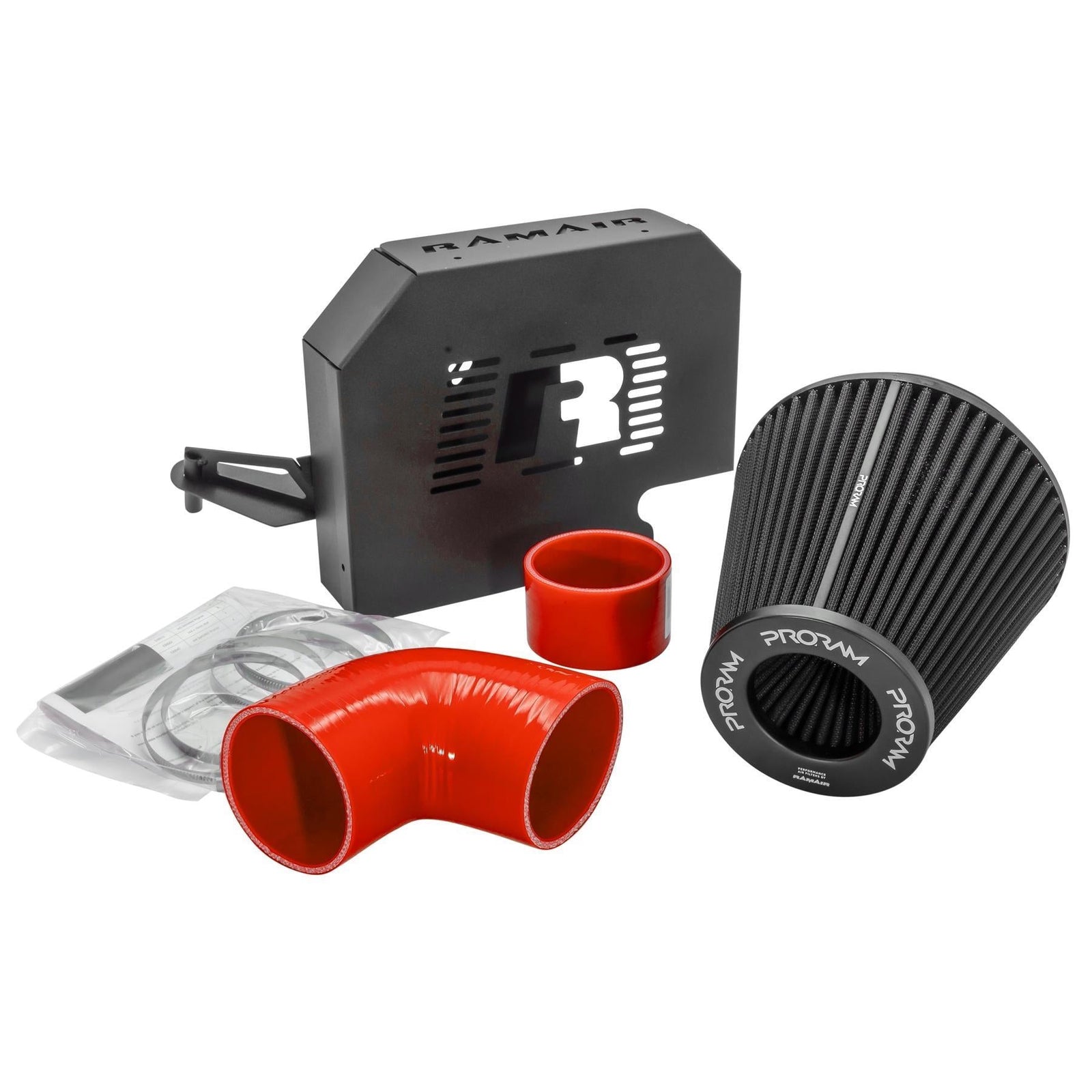 Performance Pleated Induction Kit for MK2 Focus ST with ECU Holder - Red Hoses-Intake Kits-carbonizeduk