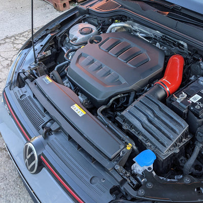 Ramair Red Silicone Intake Hose for VW MK8 Golf GTi - 245bhp 2.0 TSI Only-intake pipework-carbonizeduk