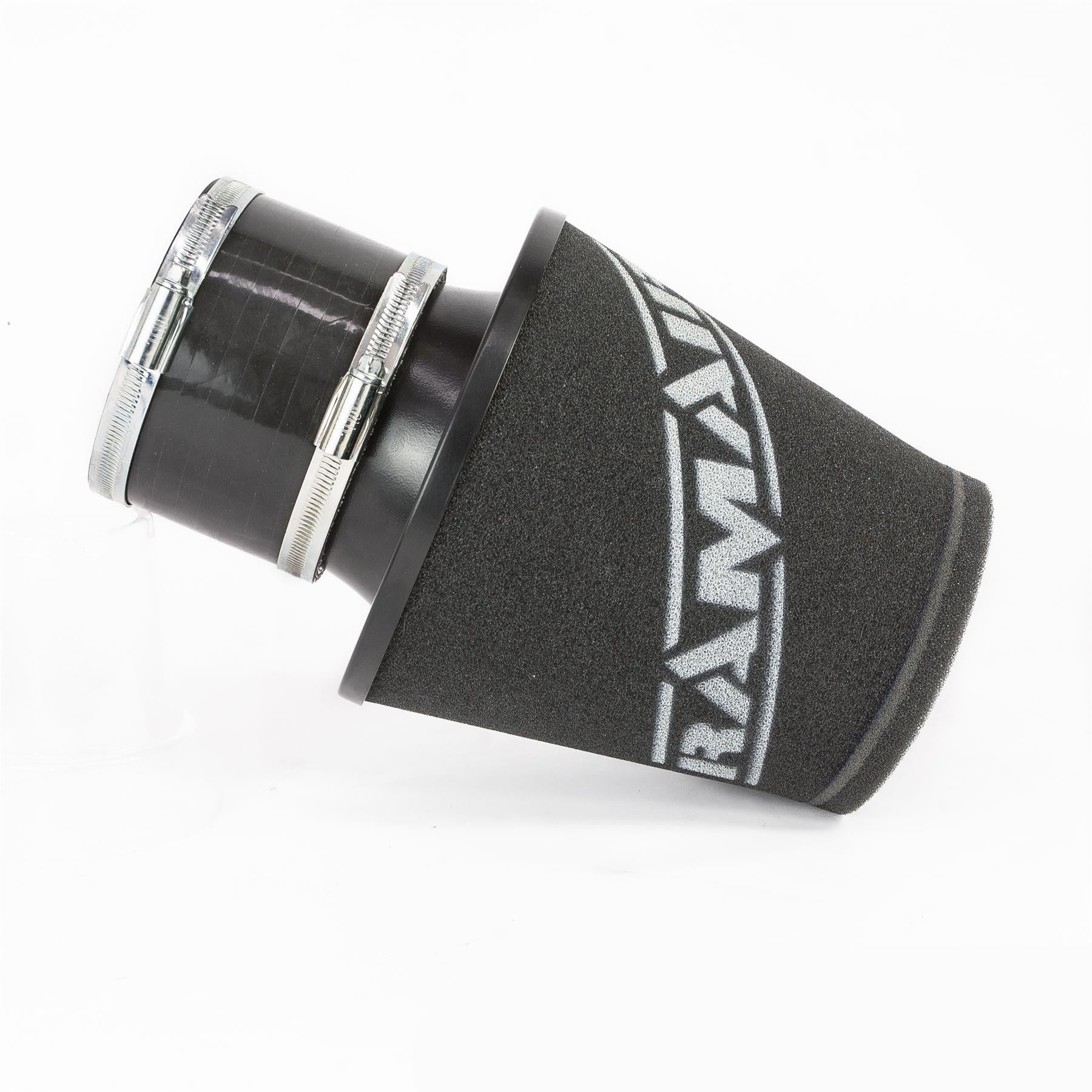 Ramair Foam Jet Stream Medium Cone Air Filter 100mm (3.9inch) OD Black with Silicone Coupler-Filters-carbonizeduk