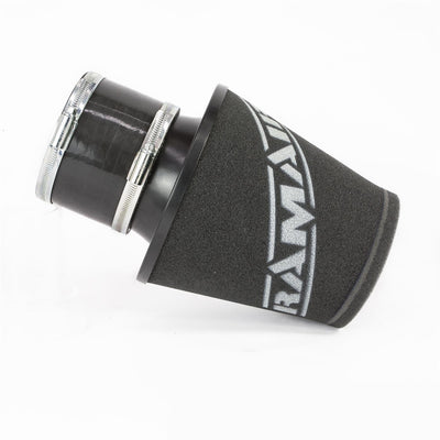 Ramair Foam Jet Stream Medium Cone Air Filter 100mm (3.9inch) OD Black with Silicone Coupler-Filters-carbonizeduk