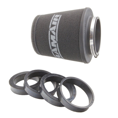 Ramair Foam 70-90mm (2.75 - 3.5inch) ID Neck Polymer Base Neck Cone Air Filter Universal with Reducing Rings-Filters-carbonizeduk