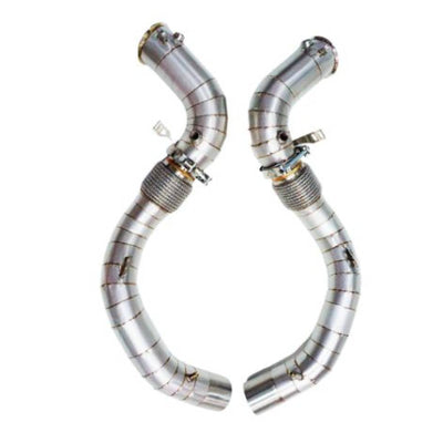 BMW X5M X6M DOWNPIPES WITH HEAT SHIELD-carbonizeduk