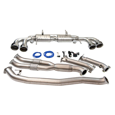 NISSAN GTR 3.5" TURBO BACK VALVED EXHAUST WITH 5 INCH STAINLESS TAILPIPES-carbonizeduk