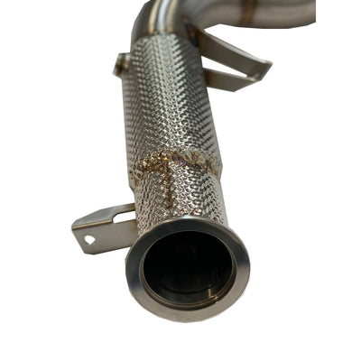 PORSCHE MACAN 3.0/3.6T DECAT EXHAUST DOWNPIPES WITH THERMAL HEAT SHIELD-carbonizeduk