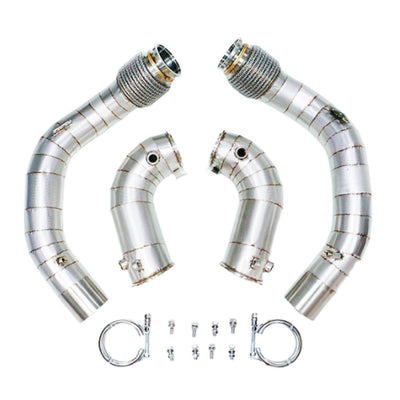BMW X5M X6M DOWNPIPES WITH HEAT SHIELD-carbonizeduk