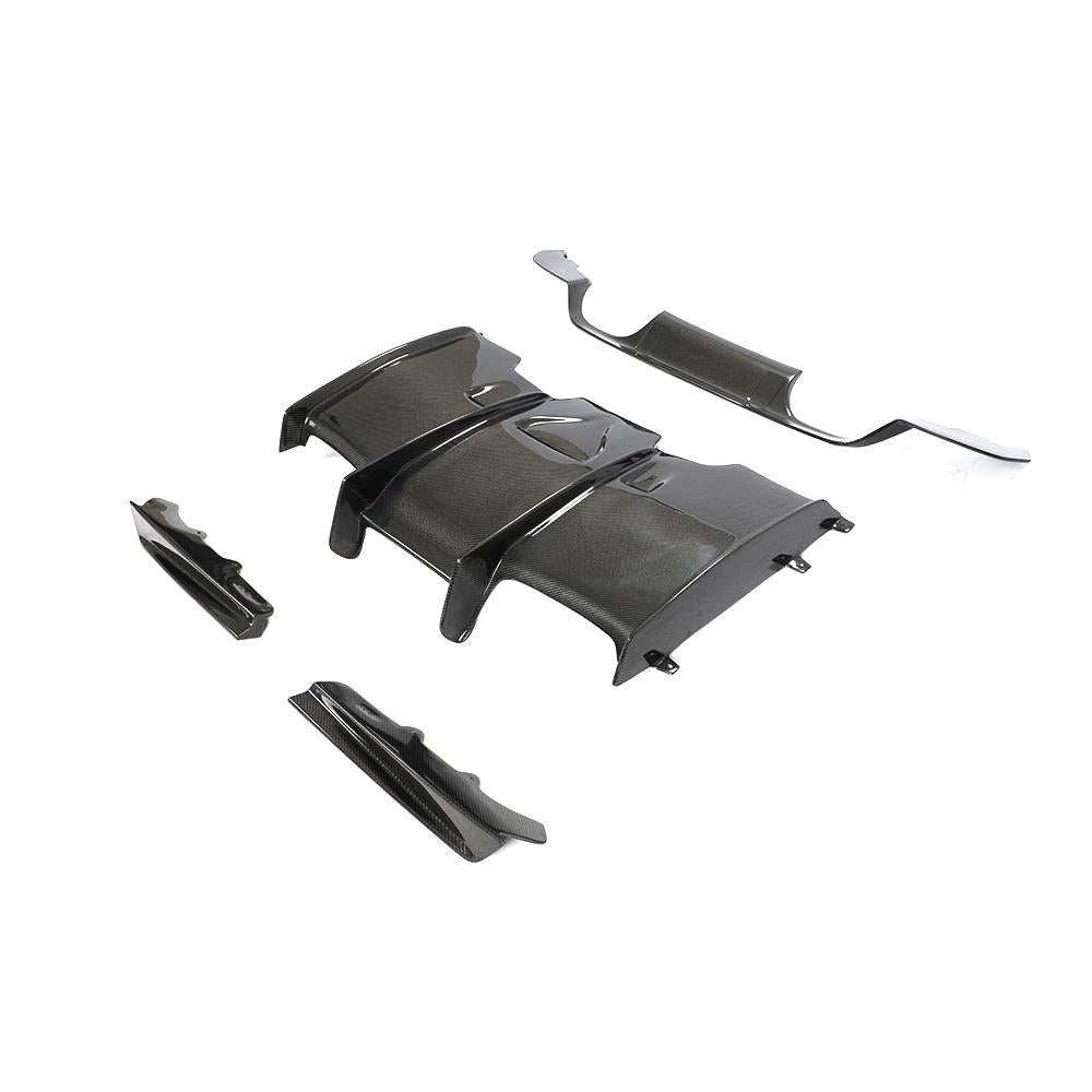 BMW M4 F82 Carbon Fibre Rear PSM style Diffuser (4 Piece Set)-carbonizeduk