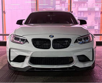 BMW F87 M2 Carbon Fiber Front Bumper Lip Competition Coupe 2-Door 2018-2020-carbonizeduk
