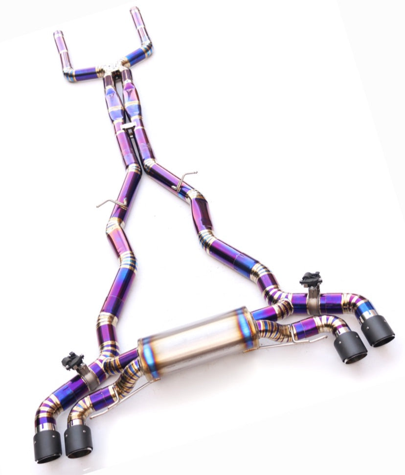 BMW F90 M5 VALVETRONIC TITANIUM CAT-BACK EXHAUST + CARBON TIPS-carbonizeduk