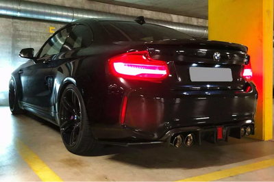 BMW M2 Carbon fibre rear diffuser F1 Style + Side rear lips 3pc set 2016-2019-carbonizeduk