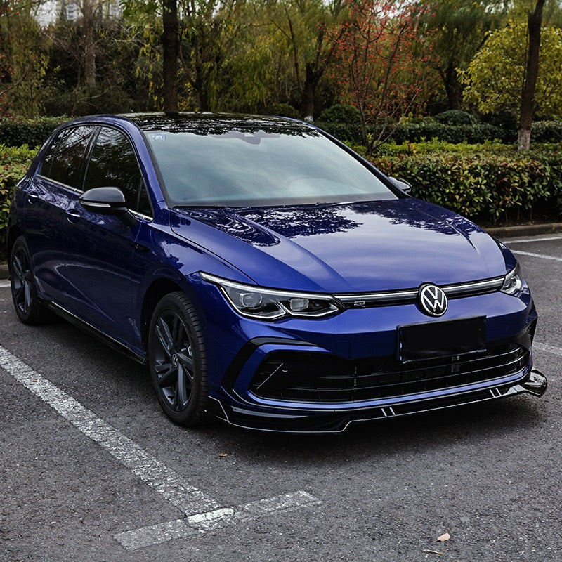 VOLKSWAGEN Golf R & R line MK8 GLOSS BLACK FRONT LIP GT STYLE BY CBUK-carbonizeduk