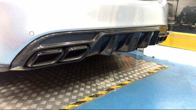 Mercedes Benz C63 W205 Carbon Fibre Rear Bumper Diffuser+ with brake lights-carbonizeduk