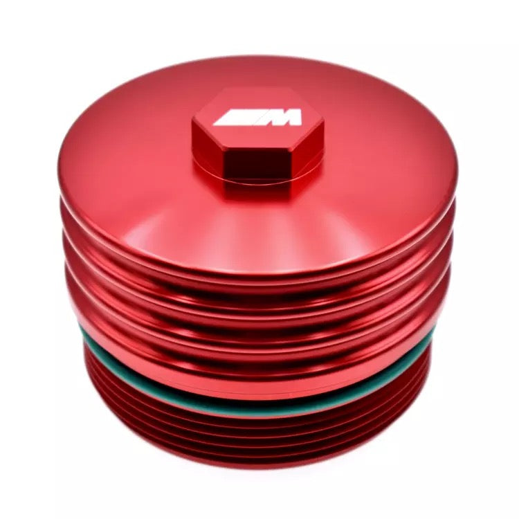 BMW Oil Filter Billet housing M P RED can fit N20/N52/N54/N55/S55-carbonizeduk